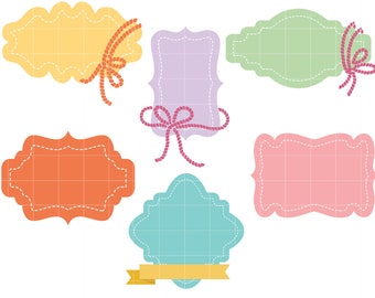 Cute Pastel Badge Digital Clip Art for Scrapbooking Card Making Cupcake Toppers Paper Crafts
