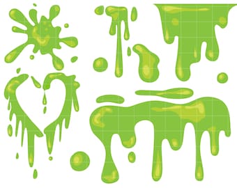 Clip art digital de slime verde para scrapbooking, tarjetas, adornos para cupcakes, manualidades de papel