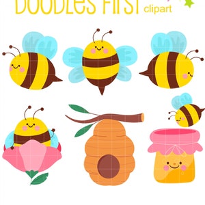 Schattige lente Bee digitale illustraties voor scrapbooking kaarten maken cupcake toppers papier ambachten