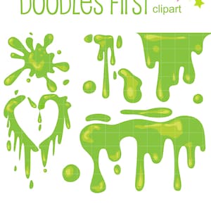 Vert Slime numérique Clip Art pour Scrapbooking fabrication de cartes Cupcake Toppers papier artisanat