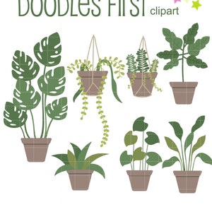 Elegant Plant in a Pot Digital Clip Art for Scrapbooking Card Making Cupcake Toppers Paper Crafts