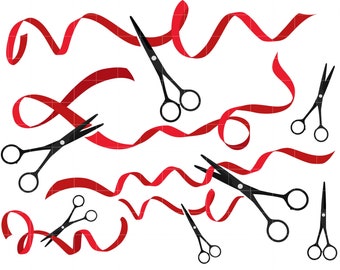 Ribbon Cutting Collection Digital Clip Art for Scrapbooking Card Making Cupcake Toppers Paper Crafts