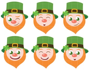 St Patrick Expression Digital Clip Art for Scrapbooking Card Making Cupcake Toppers Paper Crafts