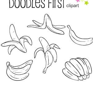Dessin de contour de banane, Clip Art numérique pour Scrapbooking, fabrication de cartes, décorations de Cupcake, artisanat en papier
