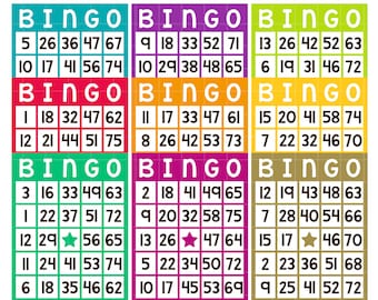 Bingo Zeit Digitale Clip Art für Scrapbooking Kartenherstellung Cupcake Toppers Papiermodelle