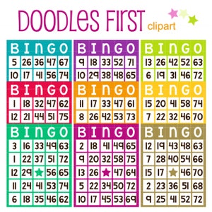 Bingo Time Cyfrowe Clip Art do scrapbookingu Tworzenie kartek Cupcake Toppery Papierowe rzemiosło