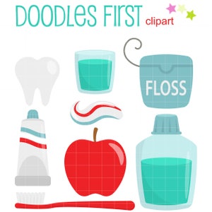 Gesunde Zähne Elemente Clip Art für Scrapbooking Kartenherstellung Cupcake Toppers Papiermodelle