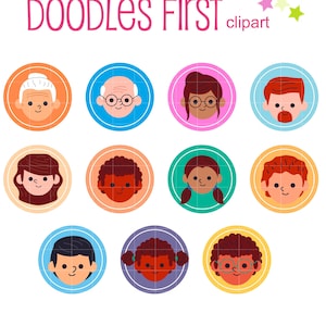 Family Tree Icons Digital Clip Art for Scrapbooking Card Making Cupcake Toppers Paper Crafts