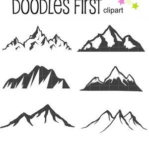 Vintage Mountains and Valley Digital Clip Art for Scrapbooking Card Making Cupcake Toppers Paper Crafts