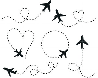 Airplane Trails Digital Clip Art for Scrapbooking Card Making Cupcake Toppers Paper Crafts