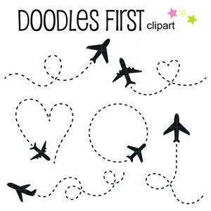 Avion Trails Clip Art numérique pour la fabrication de cartes de scrapbooking Cupcake Toppers Paper Crafts