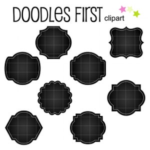 Chalkboard Frames Digital Clip Art for Scrapbooking Card Making Cupcake Toppers Paper Crafts