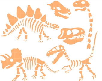 Dinosaurier-Skelett Sammlung Digitale Clip Art für Scrapbooking Kartenherstellung Cupcake Toppers Papierhandwerk