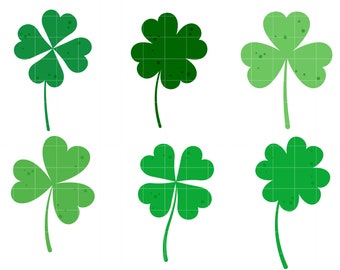 Irish Shamrock Collection Clip Art for Scrapbooking Card Making Cupcake Toppers Paper Crafts