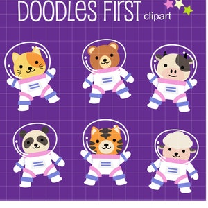 Espaço astronauta animais clip art para scrapbooking cartão fazendo cupcake toppers artesanato de papel