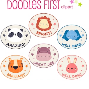 Niedliche Studenten Motivations Abzeichen Clipart Digital Clip Art für Scrapbooking Card Making Cupcake Toppers Papier Handwerk
