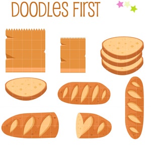 Bread Collection Digital Clip Art for Scrapbooking Card Making Cupcake Toppers Paper Crafts