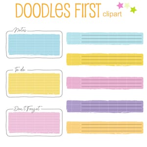 Pastel Paper Notes Clip Art for Scrapbooking Card Making Cupcake Toppers Paper Crafts