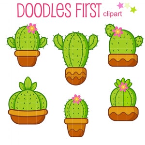 Colección de pegatinas de cactus, imágenes prediseñadas digitales para álbumes de recortes, fabricación de tarjetas, adornos para cupcakes, manualidades de papel