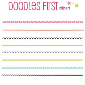Chain Link Divider Digital Clip Art for Scrapbooking Card Making Cupcake Toppers Paper Crafts