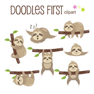 Sloth SVG, Sloth Clipart, Sloth PNG, Instant Download, Commercial Use, Great for Scrapbooking, Card Making, Paper Crafts & More