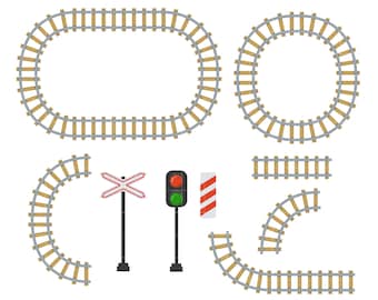 Immagini digitali di binari ferroviari: scrapbooking, lavori creativi (PNG, SVG)