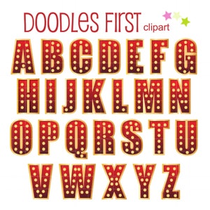 Casino Neon Alphabet Digital Clip Art para Scrapbooking Card Making Cupcake Toppers Paper Crafts
