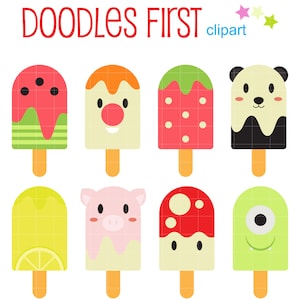 Cute Ice Pops Clipart for Scrapbooking, Journaling, Cricut Cut Files, Sublimation, Card Making, Crafters, Paper Crafts, SVG, PNG, jpg