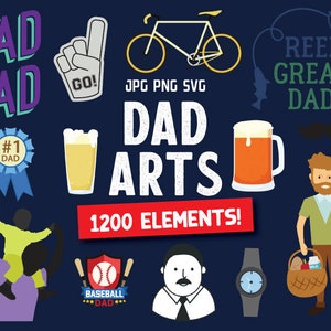Father&#39;s Day Clipart, Dad Clipart, Fathers Day SVG, Dad SVG, Dad PNG, Cut File, Cricut, Commercial use art, Instant Download