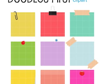 Sticky Notes Clipart, Digital Paper Crafting (SVG, PNG, JPG)