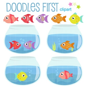 Fish Bowls digitale clipart voor scrapbooking, journaling, Cricut cut-bestanden, sublimatie, kaart maken, Crafters, papier ambachten, SVG, PNG, jpg