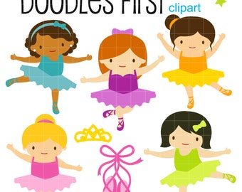 Immagini clipart di ballerine carine, in formato SVG, PNG e JPG (download digitale)