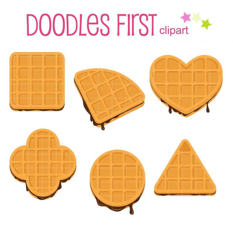 Waffle Shapes Clip Art for Scrapbooking Card Making Cupcake Etsy