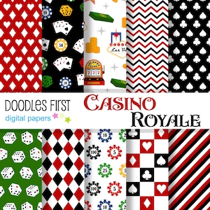 Casino Royale Digital Paper Pack Includes 10 for Scrapbooking, Paper Crafts, Crafters, Digital Papers SVG PNG jpg