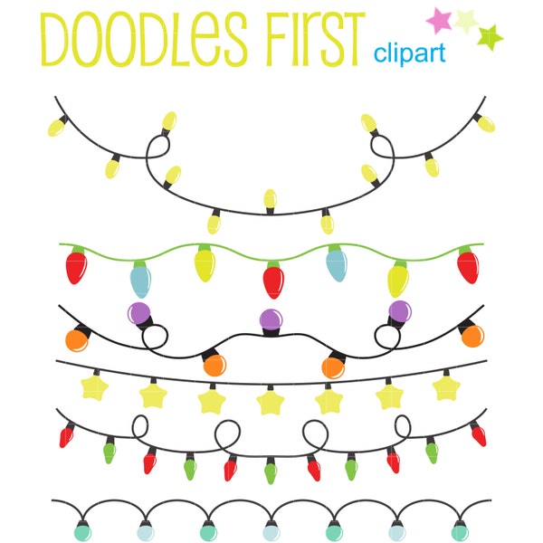 String Lights Digital Clipart for Scrapbooking, Journaling, Cricut Cut Files, Sublimation, Card Making, Crafters, Paper Crafts, SVG, PNG jpg