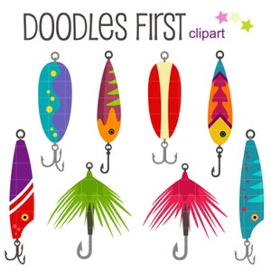 Fishing Lures Digital Clip Art for Clipart for Scrapbooking, Cricut Cut Files, Sublimation, Card Making, Crafters, Paper Crafts, SVG PNG jpg