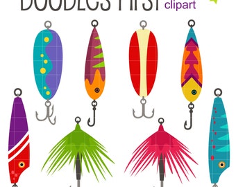Fishing Lures Clipart, Scrapbooking, Sublimation Designs (SVG PNG JPG)
