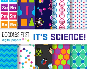 It's Science! Digital Paper Pack Includes 10 for Scrapbooking Paper Crafts