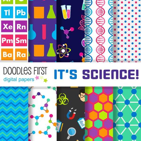 It's Science! Digital Paper Pack Includes 10 for Scrapbooking Paper Crafts