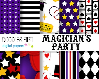 Magier Party Digitales Papier Pack Enthält 10 Stück für Scrapbooking Papierhandwerk