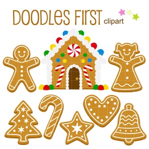 Peperkoekhuis en koekjes digitale illustraties voor scrapbooking, Cricut-bestanden, sublimatie, kaartsticker maken, papierambachten, SVG, PNG, jpg