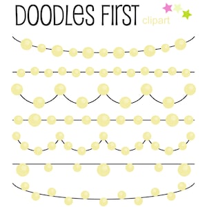 May include: A set of 8 different string lights with yellow bulbs. The lights are strung on black wire and are perfect for decorating for a party or holiday.