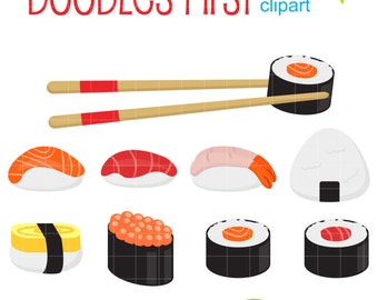 Sushi Party  Digital Clip Art for Scrapbooking, Cricut Cut Files, Sublimation, Card & Sticker Making, Paper Crafts, Crafters, SVG, PNG, jpg