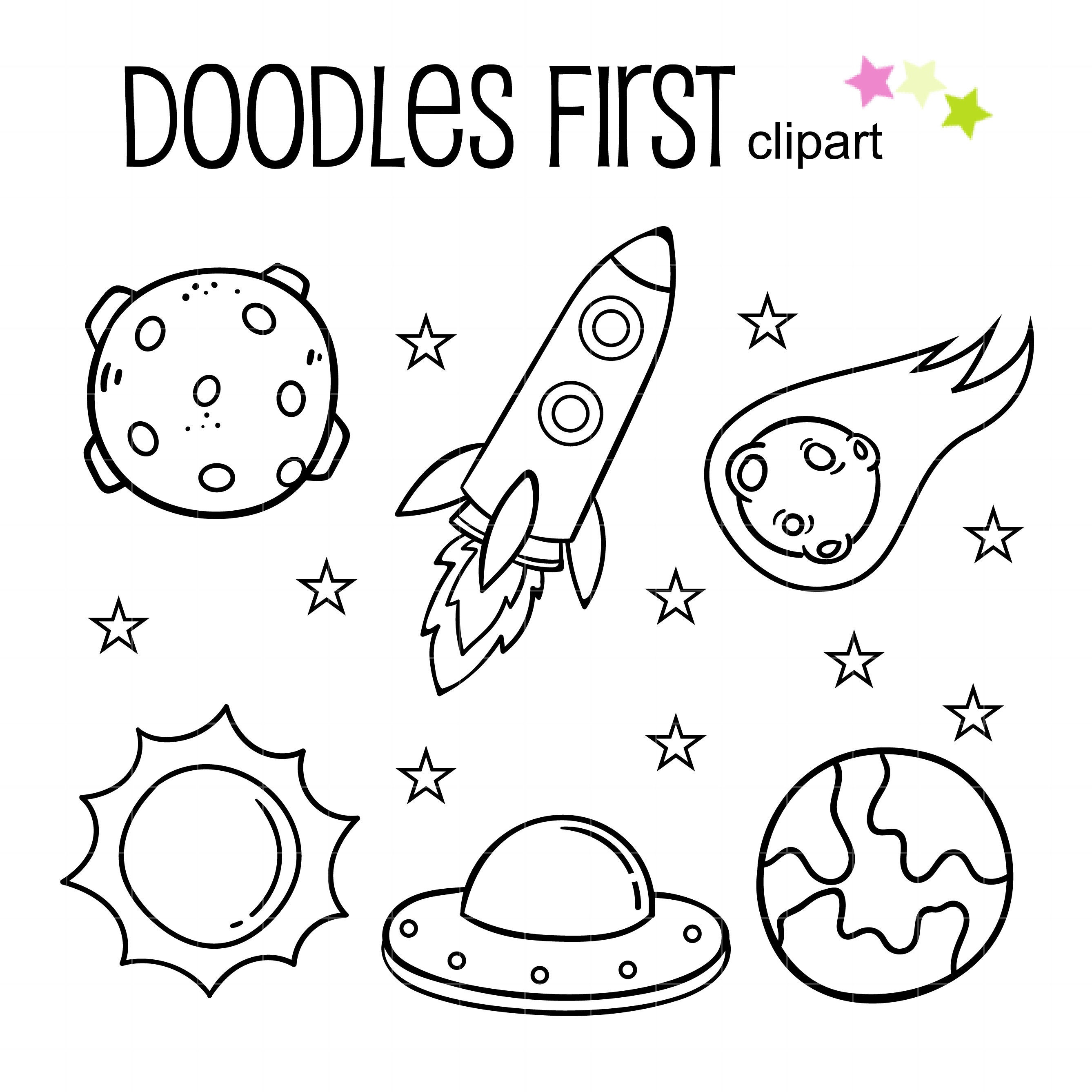 Imágenes prediseñadas del Sistema Solar dibujadas a mano: Planetas, cohetes  y estrellas (descarga digital) - Etsy México, image size:2675x2675