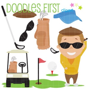 Golf Day Clip Art do scrapbookingu, pliki Cricut Cut, sublimacja, tworzenie kartek i naklejek, rękodzieło papierowe, rzemieślnicy, SVG, PNG, jpg