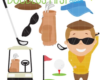 Golf Day Clip Art for Scrapbooking, Cricut Cut Files, Sublimation, Card & Sticker Making, Paper Crafts, Crafters, SVG, PNG, jpg