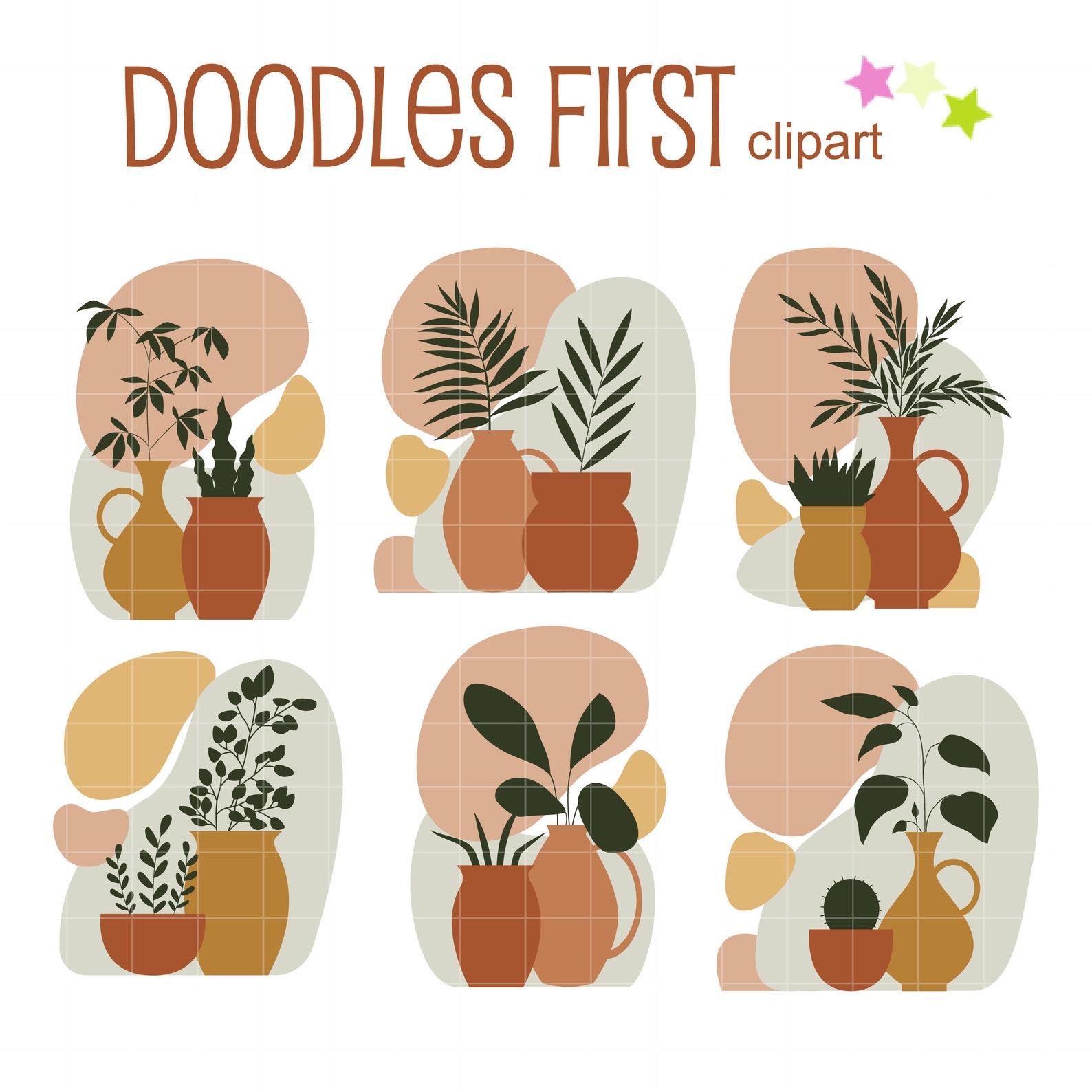 Aesthetic Plants Collection Clip Art for Scrapbooking Card - Etsy