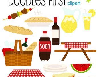 Clipart de picnic de verano: Scrapbooking y creación de tarjetas (SVG PNG JPG)