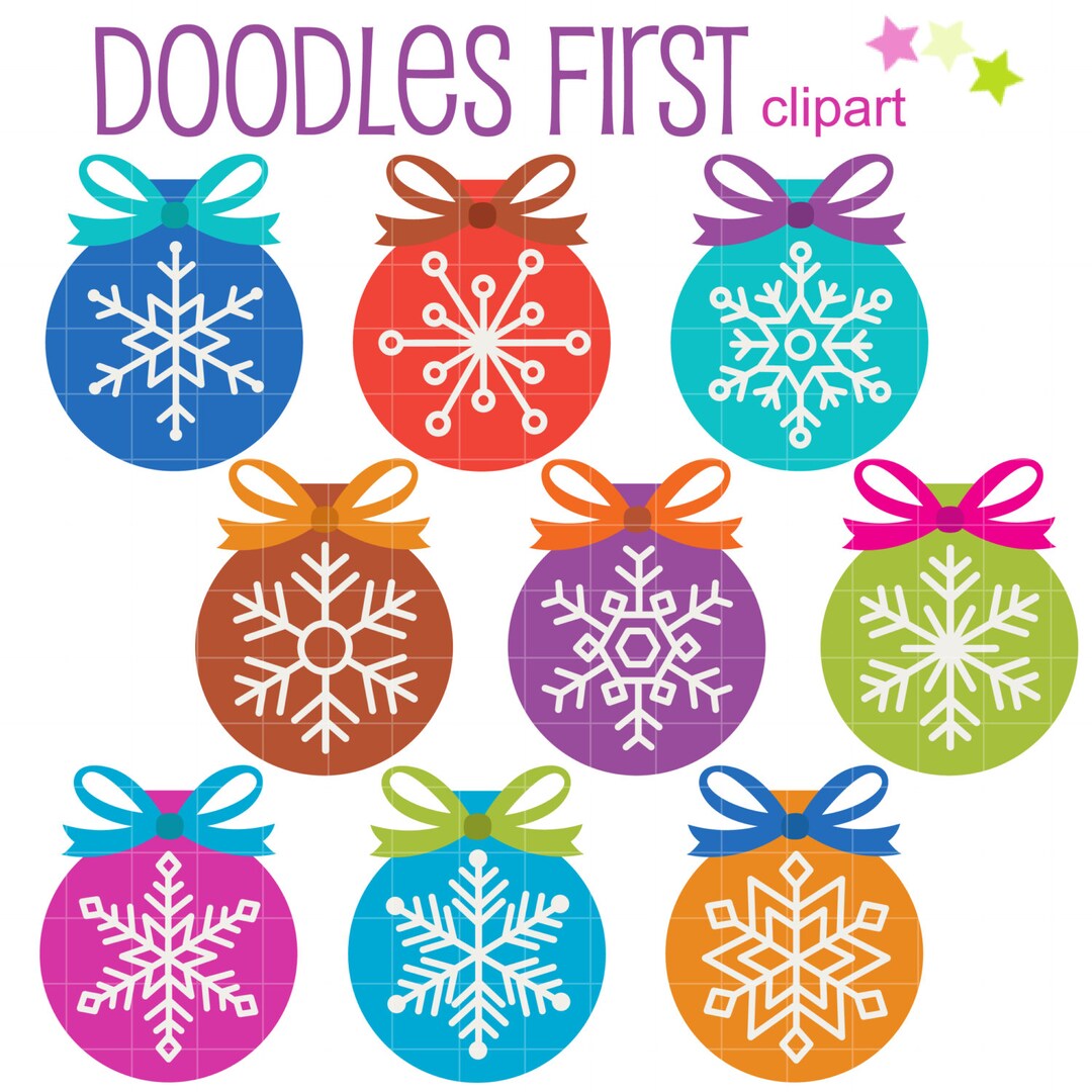 Snowflake Ornaments Clip Art for Scrapbooking Card Making Cupcake ...