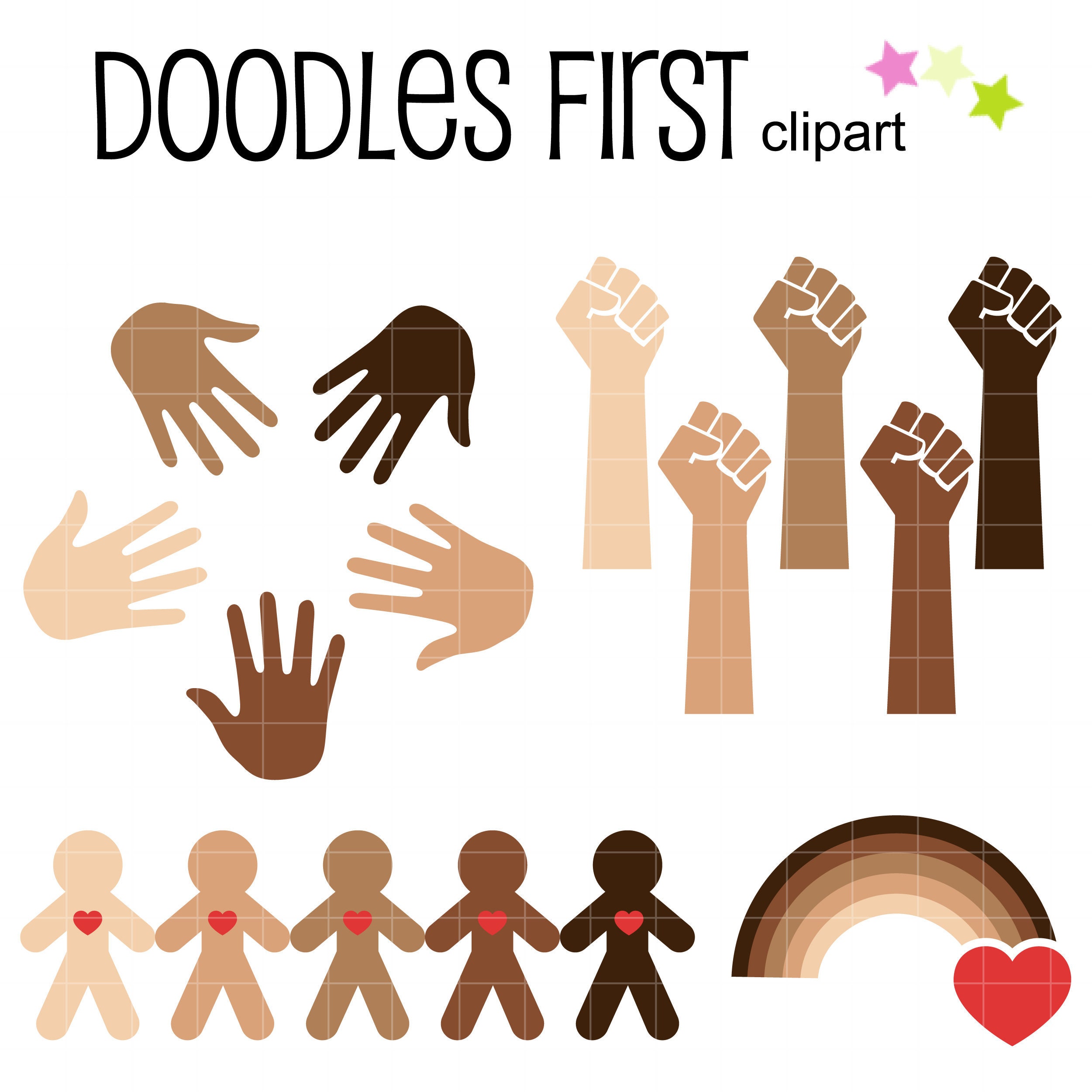 Celebrate Diversity Digital Clip Art for Scrapbooking Card | Etsy